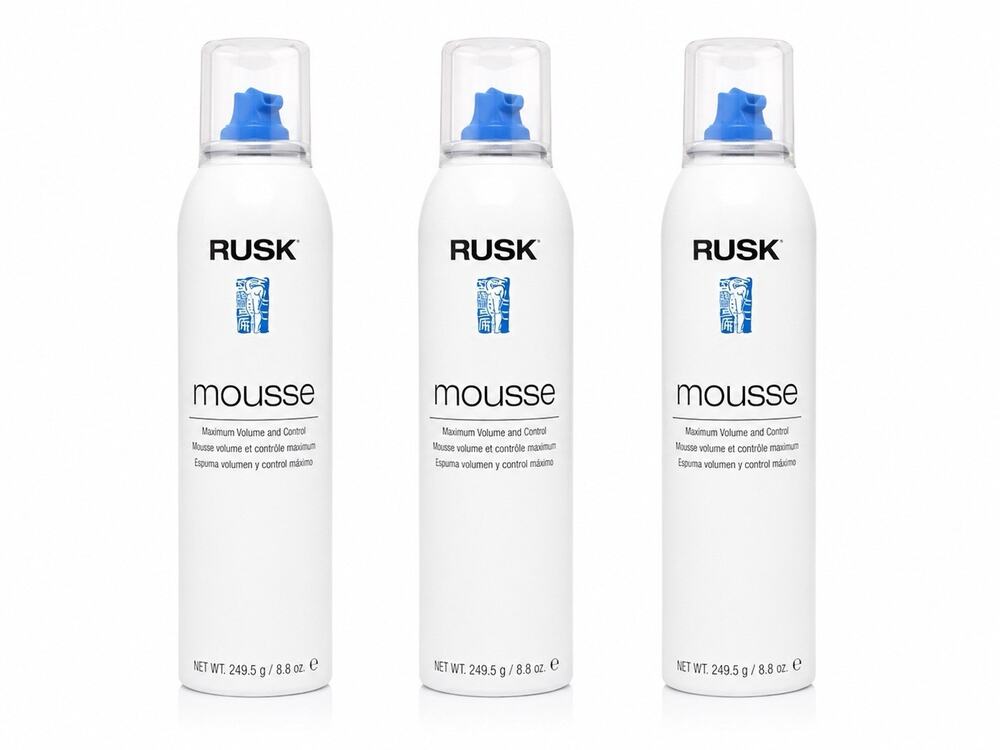 3x RUSK Mousse Maximum Volume & Control Hair Foam 8.8 oz 249.5g Strong Hold
